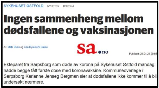SA og kommuneoverlegen Sarsborg ingen sammenheng
