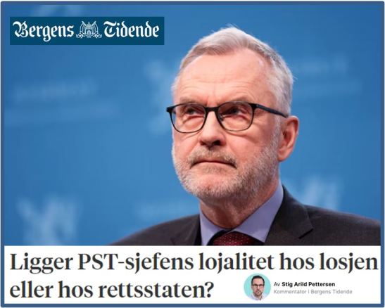 Bergens Tidende Ligger PST sjefen sin lojalitet hos losjen 4-5-2022